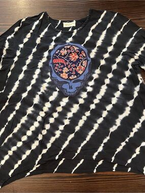 Tie Dye OOAK Upcycled Grateful Dead Cotton Tunic Top Size 1X